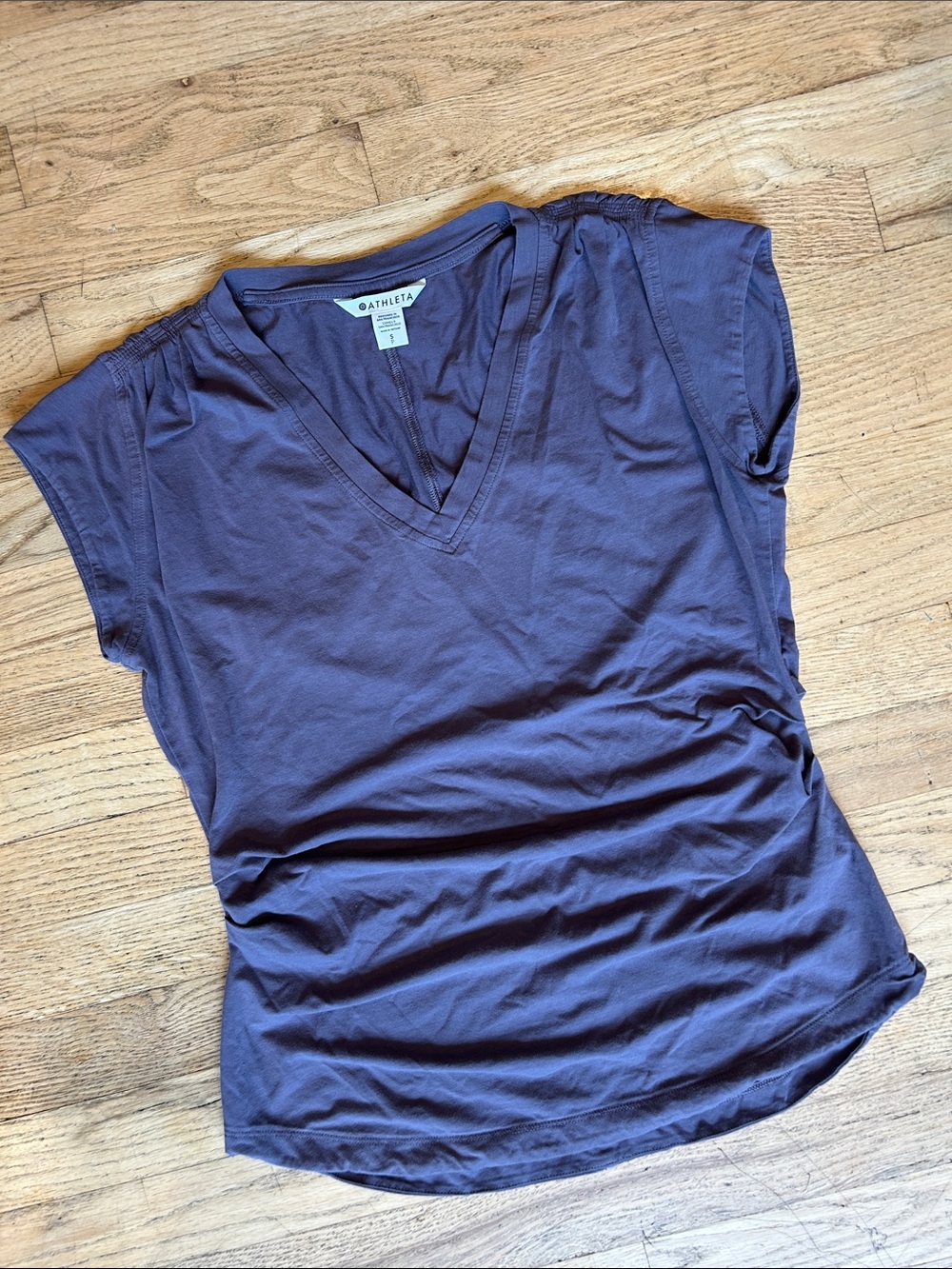 Athleta Short-Sleeve V-Neck Tee in Plum